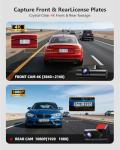 4K 3 Channel Dash Cam Front and Rear, Dash Camera for Cars, STARVIS 2 Sensor Dash Camera with HDR Night Vision, 24H Parking Mode Car Camera with GPS, Loop Recording