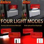 POVTOR RV Tail Lights, 57 LED RV Camper Trailer Tail Lights With Running/Turn Signal/Brake/Stop License Plate Light Surface Mount RV Led Tail Lights