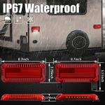 POVTOR RV Tail Lights, 57 LED RV Camper Trailer Tail Lights With Running/Turn Signal/Brake/Stop License Plate Light Surface Mount RV Led Tail Lights