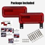POVTOR RV Tail Lights, 57 LED RV Camper Trailer Tail Lights With Running/Turn Signal/Brake/Stop License Plate Light Surface Mount RV Led Tail Lights