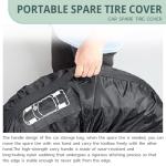 GRANDI 1 PC Car Tire Protector, Car Spare Tire Cover, Spare Tire Storage Bag, Universal for Most Cars (Black #31.49")