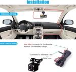 Dash Camera for Car Security Camera Dashcam Front and Rear Inside with WDR, Night Vision, G-Sensor Auto Lock, Loop Recording