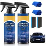 2PCS Car Coating Spray, Quick Effect Coating Agent, Coat Car Wax,Car Scratch Wax Coating Spray, Oil Film Emulsion Glass Cleaner