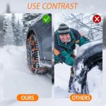 Snow Chains for Car Tires, Winter Traction Solution for Icy Roads and Muddy Conditions, 10-Piece Set Heavy Duty 90cm Plastic Wheel Cables with Gloves