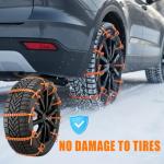 Snow Chains for Car Tires, Winter Traction Solution for Icy Roads and Muddy Conditions, 10-Piece Set Heavy Duty 90cm Plastic Wheel Cables with Gloves