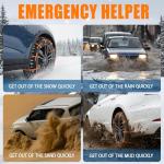 Snow Chains for Car Tires, Winter Traction Solution for Icy Roads and Muddy Conditions, 10-Piece Set Heavy Duty 90cm Plastic Wheel Cables with Gloves