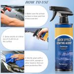 2PCS Car Coating Spray, Quick Effect Coating Agent, Coat Car Wax,Car Scratch Wax Coating Spray, Oil Film Emulsion Glass Cleaner