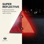 2 Pack Safety Reflector Warning Sign, 6"x6" Slow Moving Vehicle Triangle Safety Sign, Engineering Road Grade Reflective for Outdoor Truck, Car, Golf Cart