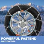 SNOCATENA Snow Chains for Cars, SUVs & Pickup Trucks – Quick Fit, Easy Installation, Reusable Universal Tire Chains for Winter Emergency Traction (Set of 2)