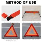 MTRPS Reflective Warning Triangle, Foldable Emergency Warning Frame Triangle with Storage Case, Roadside Hazard Sign Safety Reflector for Auto Breakdown, Car Accessories