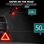 MTRPS Reflective Warning Triangle, Foldable Emergency Warning Frame Triangle with Storage Case, Roadside Hazard Sign Safety Reflector for Auto Breakdown, Car Accessories