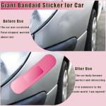 4pcs Funny Car Band Aid Sticker for Car Damage, 10/24in Giant Band Aid Car Decals for Cover Dent Crack and Scratch, Car Bumper Sticker, Large Vehicle Body Bandage (Pink 2pcs Large and 2pcs Small Size)
