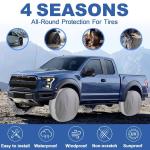 Tire Covers 4 Pack, Trailer,RV,Camper,Truc,SUV,Boat Wheel Cover for Paint Masker/Protection, Tough Covers UV Resistant Dustproof Water,Bring Windproof Buckle (FitsTire Diameters 30"-32",Silver)