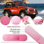 4pcs Funny Car Band Aid Sticker for Car Damage, 10/24in Giant Band Aid Car Decals for Cover Dent Crack and Scratch, Car Bumper Sticker, Large Vehicle Body Bandage (Pink 2pcs Large and 2pcs Small Size)