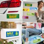 BkeeCten 12pcs Funny Car Magnet, Prank Magnetic Bumper Decals for Adult Waterproof Car Hilarious Bumper Sticker Reusable Joke Funny Bumper Warming Sign for Car Truck Vehicle