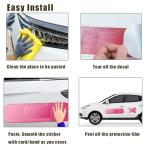 4pcs Funny Car Band Aid Sticker for Car Damage, 10/24in Giant Band Aid Car Decals for Cover Dent Crack and Scratch, Car Bumper Sticker, Large Vehicle Body Bandage (Pink 2pcs Large and 2pcs Small Size)