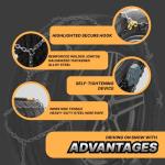 Auto Fixing Snow Chains for Car Tires, Tire Chains for Passenger Cars, Sedan, SUVs, Quick Fit & Easy Installation Snow Tire Chains, Portable Reusable Emergency Tire Traction Chain, Set of 2 (HPK-1550)