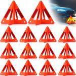 Relaxweex 15 Pcs Emergency Reflective Triangles Sign Foldable Warning Safety Triangles for Vehicle Kit Portable Reflector Roadside Tools Suitable for Cars Trucks Breakdown