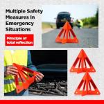 Relaxweex 15 Pcs Emergency Reflective Triangles Sign Foldable Warning Safety Triangles for Vehicle Kit Portable Reflector Roadside Tools Suitable for Cars Trucks Breakdown