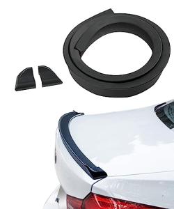 ESEWALAS Universal Car Rear Spoiler Exterior,Car Trunk Spoiler Roof Lip Kit,Spoiler for Cars,3D PU Rear Trunk Lip or Roof Spoiler Sticker Bar,Fits for Most Cars, Punch-Free Installation (Matte Black)