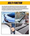 ESEWALAS Universal Car Rear Spoiler Exterior,Car Trunk Spoiler Roof Lip Kit,Spoiler for Cars,3D PU Rear Trunk Lip or Roof Spoiler Sticker Bar,Fits for Most Cars, Punch-Free Installation (Matte Black)