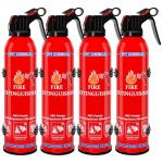 4 Pack ABC Dry Chemical Fire Extinguishers, Portable Dry Powder Fast-Acting Fire Extinguisher with Mount, Suitable for Home, Car, Boat, Truck, Electrical, Grease Fires