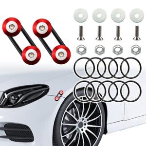 Mejiao Bumper Quick Release Kit Red 12pc Bumper Holder Quick Release Bumper it Can be Applied to Front and Rear Bumpers,Trunks,Fenders,Hatches,Hoods,Etc.