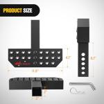 Nilight Hitch Step with 2" Hitch Receiver Rear Bumper Guard Protector 11.9 Inch with 5/8” Hitch Pin Clip Upgraded Textured Black Anti Slip Hitch Step Bar for Pickup Truck Car SUV