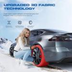 Snow Socks for Tires, Winter Traction Alternative to Snow Chains, Emergency Anti-Slip Tire Covers for Cars/SUVs/Trucks, Reusable, Certified Snow Traction Device for Ice & Snow Driving.(Red -M)