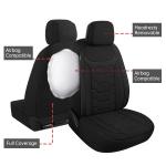 AOKAOK 3D Air-Mesh Car Seat Covers Full Set, Breathable and Split Bench Compatible Seat Covers for Cars, Universal Car Interior Covers for Most Cars Sedan Truck SUV(Black)
