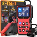 Yakry OBD2 Scanner with Battery Tester: 2-in-1 Design 1S Read & Clear Check Engine Codes for Auto Diagnostic - Fit 99.8% Vehicle Test Charging System & 12V Battery for 1996+ Cars 3 Min Quick Setup