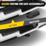 Nilight Hitch Step with 2" Hitch Receiver Rear Bumper Guard Protector 11.9 Inch with 5/8” Hitch Pin Clip Upgraded Textured Black Anti Slip Hitch Step Bar for Pickup Truck Car SUV