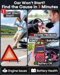 Yakry OBD2 Scanner with Battery Tester: 2-in-1 Design 1S Read & Clear Check Engine Codes for Auto Diagnostic - Fit 99.8% Vehicle Test Charging System & 12V Battery for 1996+ Cars 3 Min Quick Setup