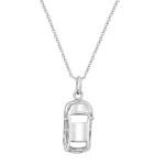 Sterling Silver Classic Car Pendant Necklace – 3D .925 Mini Car Charm on 18" Cable Chain | Polished Vintage-Inspired Jewelry for Men & Women | Retro Novelty Silver Auto Necklace with Spring Ring Clasp