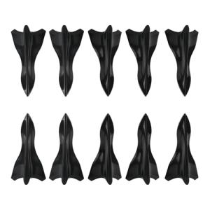 UHANBUT 10PCS Car Diffuser Shark Fin Set, Mini Fashion Self-Adhesive Air Vortex Generator Shark Fin Antenna Kit, Car Exterior Decoration Accessories for Bumper Roof Tail Wing Spoiler (Black)
