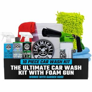 Chemical Guys 10-Piece Arsenal Builder Car Wash Kit with Foam Gun, Bucket, and 3 - 16 fl oz Car Care Products & Chemicals - Works with Garden Hose for Trucks, SUVs, Motorcycles, and More