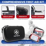 315 Piece Emergency Kit – Waterproof Hard Shell EVA First Aid Kit for Home, Car, Camping, Hiking, Travel, Office & Outdoor Emergencies(Black/White)