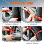 10PCS Universal Anti-Skid Snow Tire Chains,2026 Upgraded Portable Emergency Non-Slip Plastic Cable Ties, Winter Car Truck SUV Traction Grips,Heavy Duty Plastic Wheel for Muddy Roads and Winter Driving