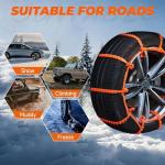 10PCS Universal Anti-Skid Snow Tire Chains,2026 Upgraded Portable Emergency Non-Slip Plastic Cable Ties, Winter Car Truck SUV Traction Grips,Heavy Duty Plastic Wheel for Muddy Roads and Winter Driving