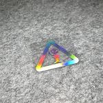 2PCS Funny Warning Triangle ET Yeah Aliens Peace Sign Laser Car Styling Decals Motorcycle Sticker Auto Body Window Applique Laser 8x7cm