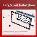 Line Art Flowers License Plate Frame Beautiful Floral License Plate Frames Funny Stainless Steel Accessories Cars Decor with 2 Holes and Screws Fits Standard Us Ca Vehicles Holder 12.2 X 6 Inch