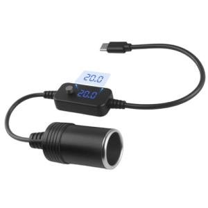 Adjustable USB to 12V Adapter with 5V/9V/12V/15V/20V Output,65W PD3.0 USB to Cigarette Lighter Adapter,Cigarette Lighter to USBs Adapters Car Accessories for LED Strips GPS Devices