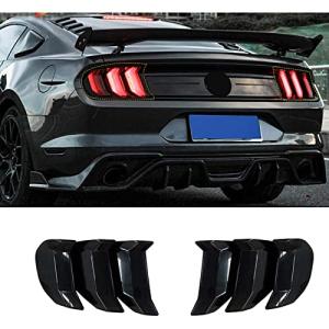 RT-TCZ Tail Light Lamp Cover Guard Trim Frame Bezels Decoration Accessories for Ford Mustang 2018 2019 2020 2021(Black)