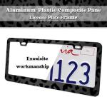 2Pcs Printed Aluminum Alloy License Plate Frames and 1 Set of Printed Valve Caps,Sturdy and Rust-Proof Aluminum Brackets,Unisex Car License Plate Frames,Screws Included. (Black Leopard Print)