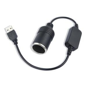 IHOTDER 1.2Ft USB to Cigarette Lighter Adapter,12V Cigarette Lighter Socket for Driving Recorder,GPS,Dash Camera,Perfect USB to Cigarette Lighter Plug Car Accessories