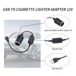 IHOTDER 1.2Ft USB to Cigarette Lighter Adapter,12V Cigarette Lighter Socket for Driving Recorder,GPS,Dash Camera,Perfect USB to Cigarette Lighter Plug Car Accessories