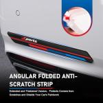 Hugwits 2 PCS Car Door Scratch Protector Trim, PVC Black Sport Style Car Bumper Protector Stickers, Self-Adhesive Angled Fold Body Containment Strip, Universal for Most Cars