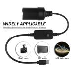Adjustable USB to 12V Adapter with 5V/9V/12V/15V/20V Output,65W PD3.0 USB to Cigarette Lighter Adapter,Cigarette Lighter to USBs Adapters Car Accessories for LED Strips GPS Devices
