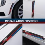 Hugwits 2 PCS Car Door Scratch Protector Trim, PVC Black Sport Style Car Bumper Protector Stickers, Self-Adhesive Angled Fold Body Containment Strip, Universal for Most Cars