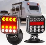 Ehaho Wireless Trailer Lights Magnetic Kit, Portable LED Tow Lights with IP67 Waterproof, Fast Charge Tail Light with 9 Hours Runtime, Turn Signal Reverse Brake Light for RV Boat Truck Car Towing